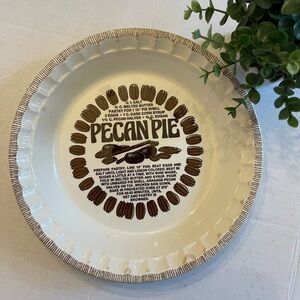 Vintage | Ceramic Pecan Pie Recipe Pie-Plate